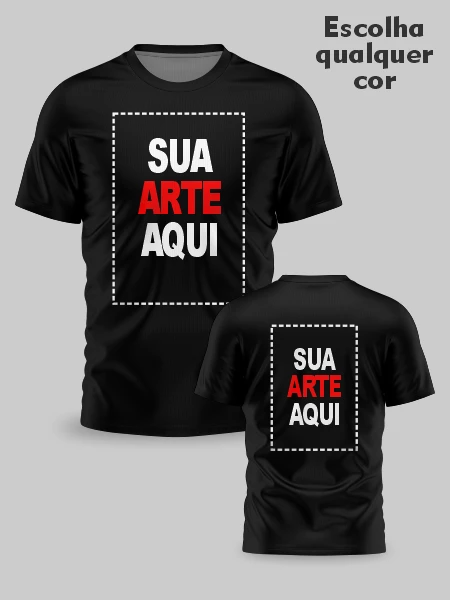 2 Camisas Básicas Estampa Total (Sublimação Frente e verso)