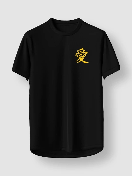 Camisa Preta com símbolo personalizado frente